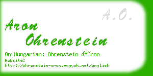 aron ohrenstein business card